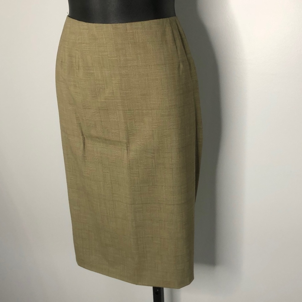 Bill Blass Multicolor Brown Grid Pattern Pencil S… - image 3